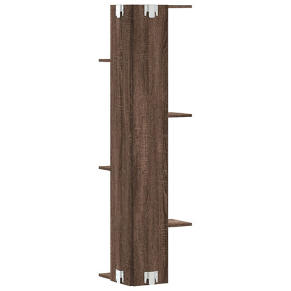Étagère d'angle murale chêne marron bois d'ingénierie