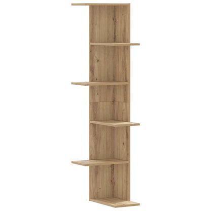 Étagère d'angle murale chêne artisanal bois d'ingénierie