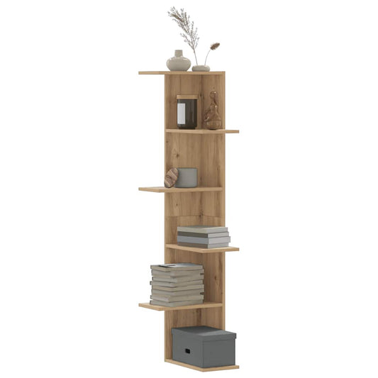 Étagère d'angle murale chêne artisanal bois d'ingénierie