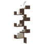 Étagère d'angle murale chêne marron 45x45x147cm bois ingénierie