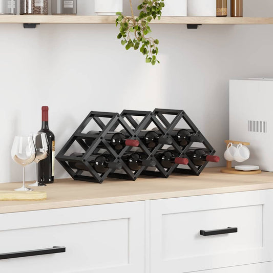 Étagère à vin Noir 63 x 16.5 x 25 cm Acier enduit de poudre