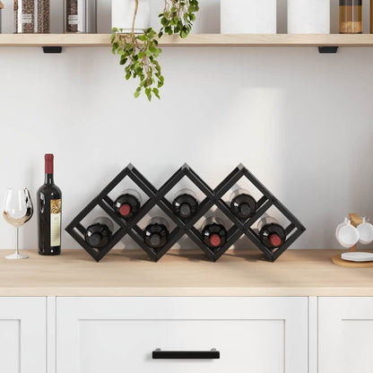 Étagère à vin Noir 63 x 16.5 x 25 cm Acier enduit de poudre