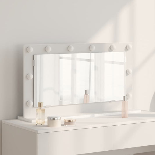Miroir de vanité avec des lumières à LED Blanc 80 x 45 x 18 cm