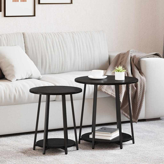 Ensemble de tables d'appoint 2 pcs Chêne noir 50 x 50 x 51 cm