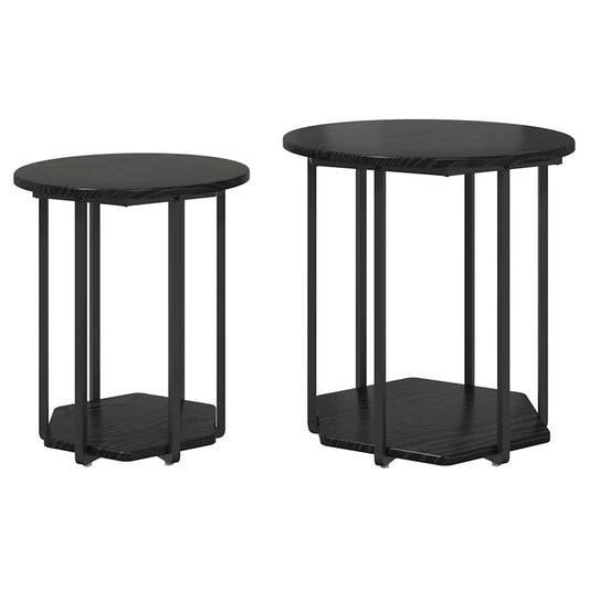 Ensemble de tables d'appoint 2 pcs Chêne noir 50 x 50 x 50.5 cm