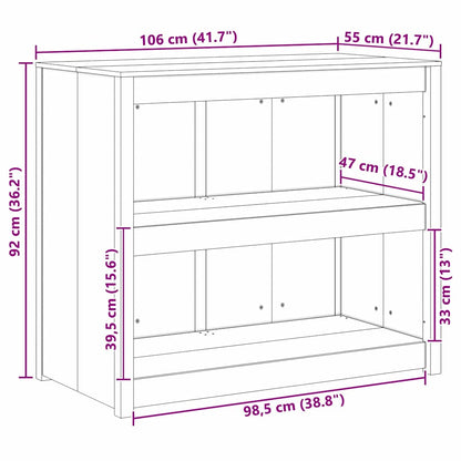 Armoire de cuisine Marron 106 x 55 x 92 cm douglas massif