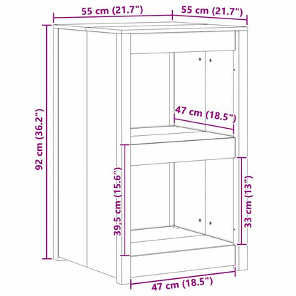 Armoire de cuisine Marron 55 x 55 x 92 cm Bois de pin massif