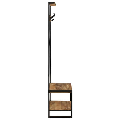Porte-vêtements 80x40x190 cm bois de manguier massif brut