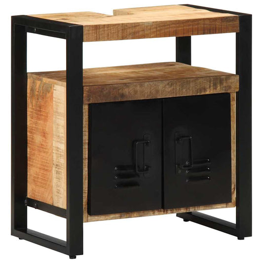 Cabinet de Salle de Bain Marron Bois de manguier massif