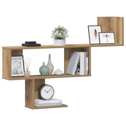 Étagère murale chêne artisanal 100x15x70 cm bois d'ingénierie