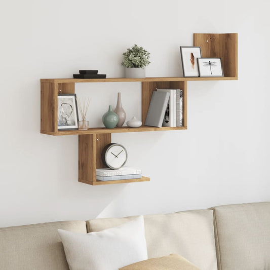 Étagère murale chêne artisanal 100x15x70 cm bois d'ingénierie