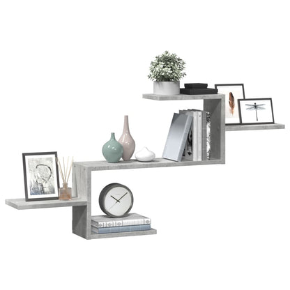 Étagère murale gris béton 104x15x49 cm bois d'ingénierie