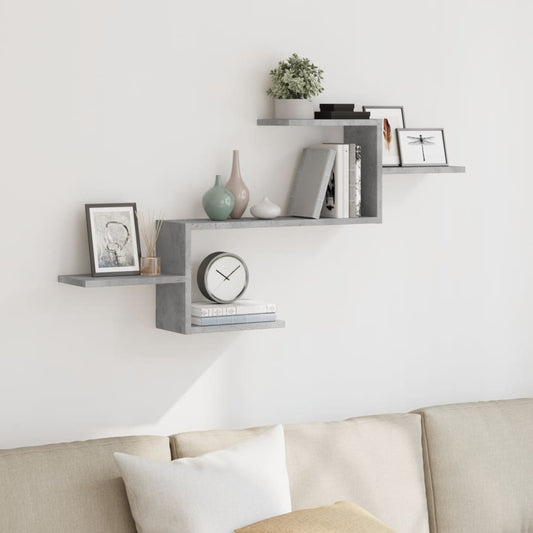 Étagère murale gris béton 104x15x49 cm bois d'ingénierie