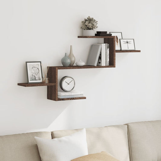 Étagère murale chêne marron 104x15x49 cm bois d'ingénierie