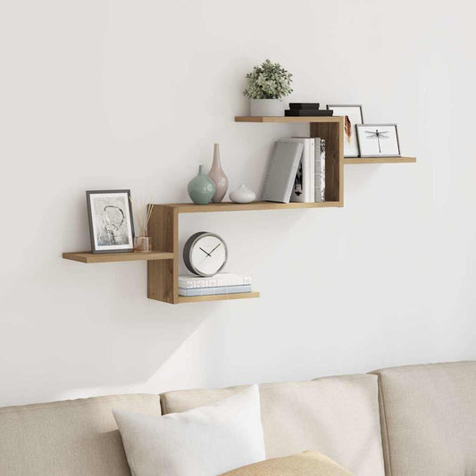 Étagère murale chêne artisanal 104x15x49 cm bois d'ingénierie