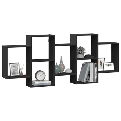 Étagère murale noir 159x18x65 cm bois d'ingénierie