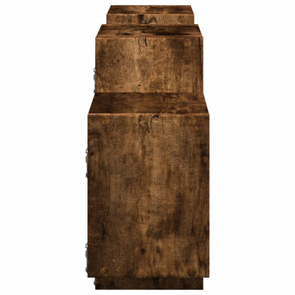 Étagère murale chêne fumé 129x18x42 cm bois d'ingénierie