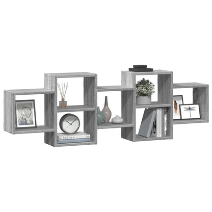 Étagère murale sonoma gris 129x18x42 cm bois ingénierie