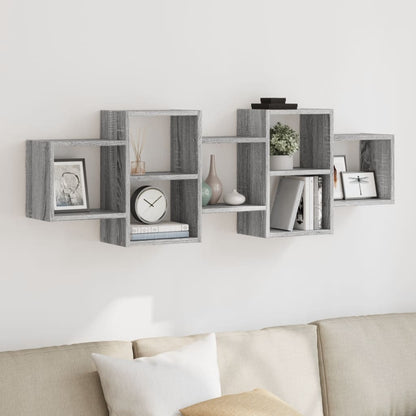 Étagère murale sonoma gris 129x18x42 cm bois ingénierie
