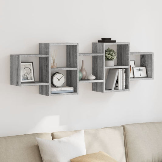 Étagère murale sonoma gris 129x18x42 cm bois ingénierie