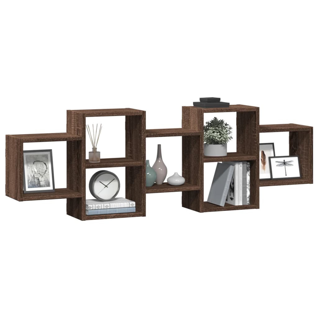 Étagère murale chêne marron 129x18x42 cm bois d'ingénierie