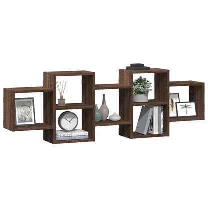 Étagère murale chêne marron 129x18x42 cm bois d'ingénierie
