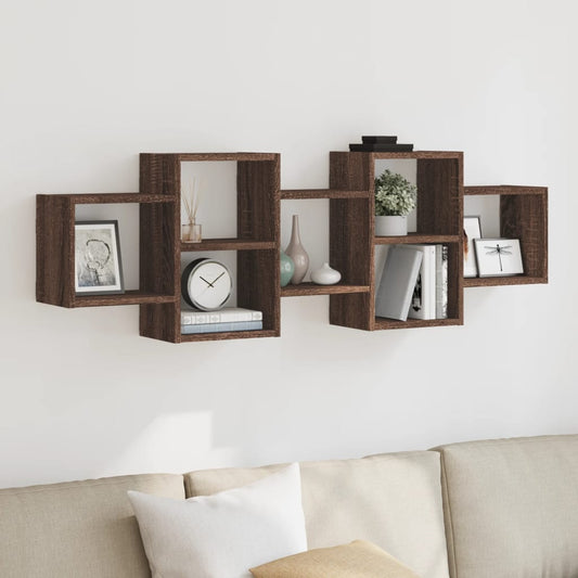 Étagère murale chêne marron 129x18x42 cm bois d'ingénierie