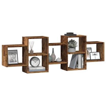 Étagère murale vieux bois 129x18x42 cm bois d'ingénierie