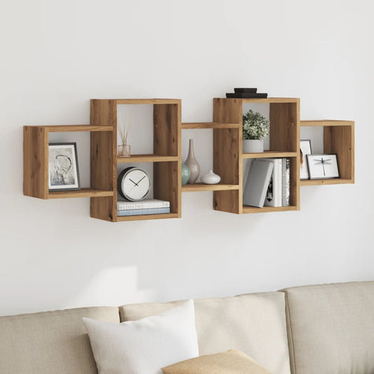Étagère murale chêne artisanal 129x18x42 cm bois d'ingénierie