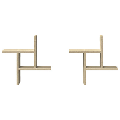 Étagères murales 2pcs chêne sonoma 38x12x38cm bois d'ingénierie