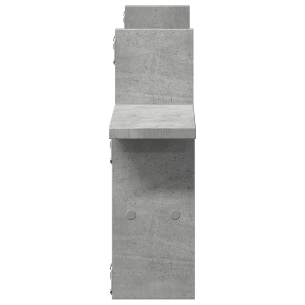 Étagères murales 2 pcs gris béton 38x12x38 cm bois d'ingénierie