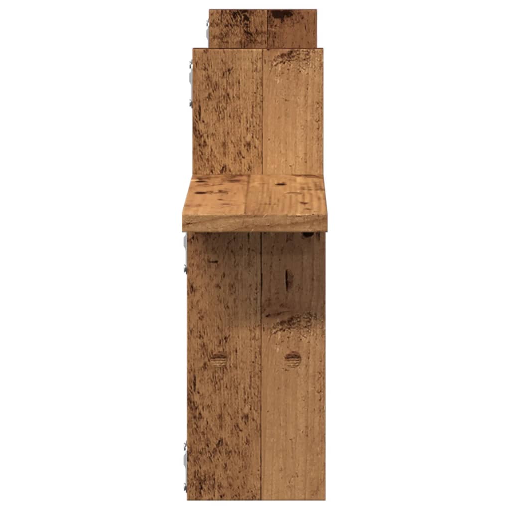 Étagères murales 2 pcs vieux bois 38x12x38 cm bois d'ingénierie