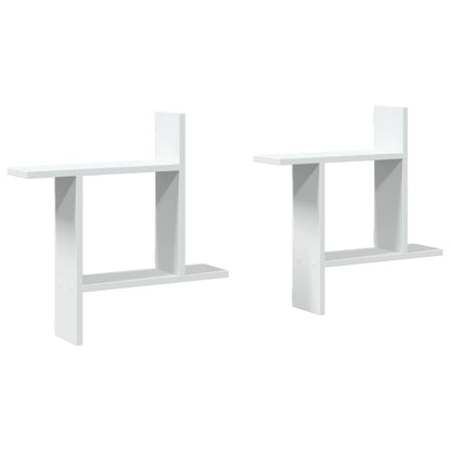 Étagères murales 2 pcs blanc 50x12x50 cm bois d'ingénierie