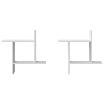 Étagères murales 2 pcs blanc 50x12x50 cm bois d'ingénierie