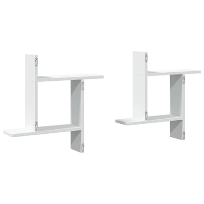 Étagères murales 2 pcs blanc 50x12x50 cm bois d'ingénierie