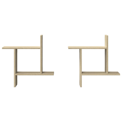 Étagères murales 2pcs chêne sonoma 50x12x50cm bois d'ingénierie