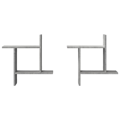Étagères murales 2 pcs gris béton 50x12x50 cm bois d'ingénierie