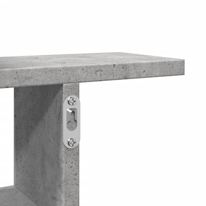 Étagères murales 2 pcs gris béton 50x12x50 cm bois d'ingénierie