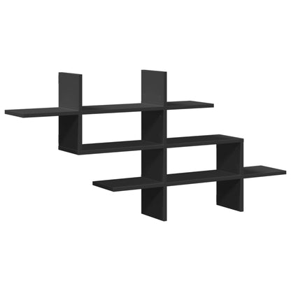 Étagère murale noir 124,5x18x60,5 cm bois d'ingénierie