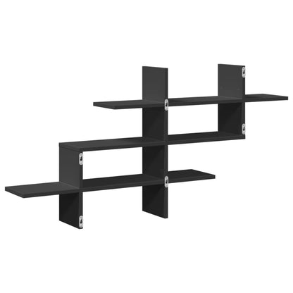 Étagère murale noir 124,5x18x60,5 cm bois d'ingénierie