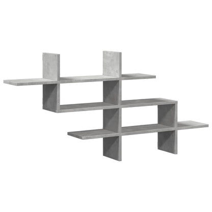 Étagère murale gris béton 124,5x18x60,5 cm bois d'ingénierie