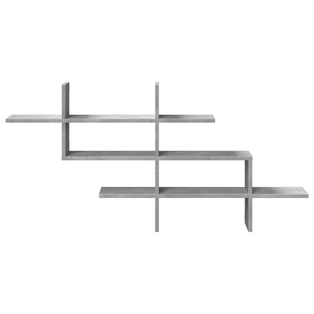 Étagère murale gris béton 124,5x18x60,5 cm bois d'ingénierie