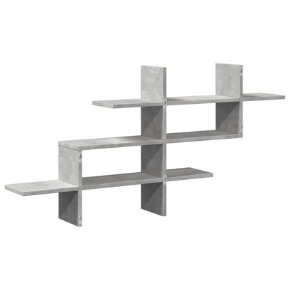 Étagère murale gris béton 124,5x18x60,5 cm bois d'ingénierie