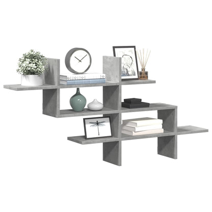 Étagère murale gris béton 124,5x18x60,5 cm bois d'ingénierie