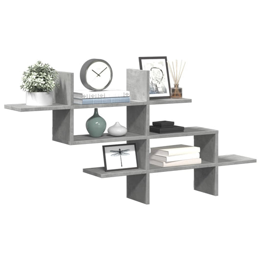 Étagère murale gris béton 124,5x18x60,5 cm bois d'ingénierie