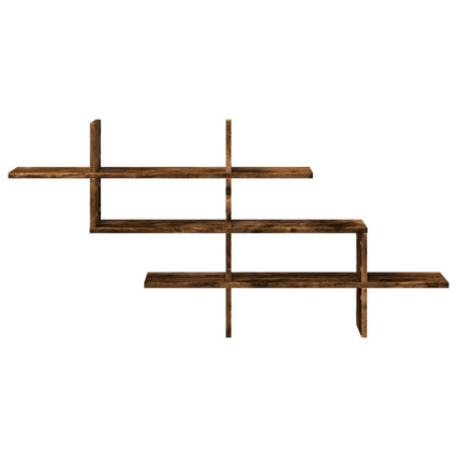 Étagère murale chêne fumé 124,5x18x60,5 cm bois d'ingénierie
