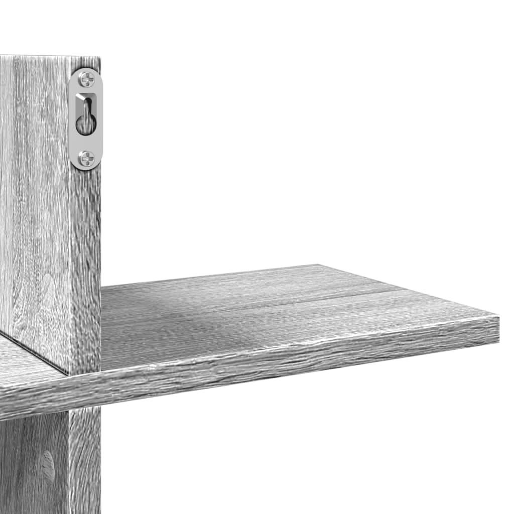 Étagère murale sonoma gris 124,5x18x60,5 cm bois d'ingénierie