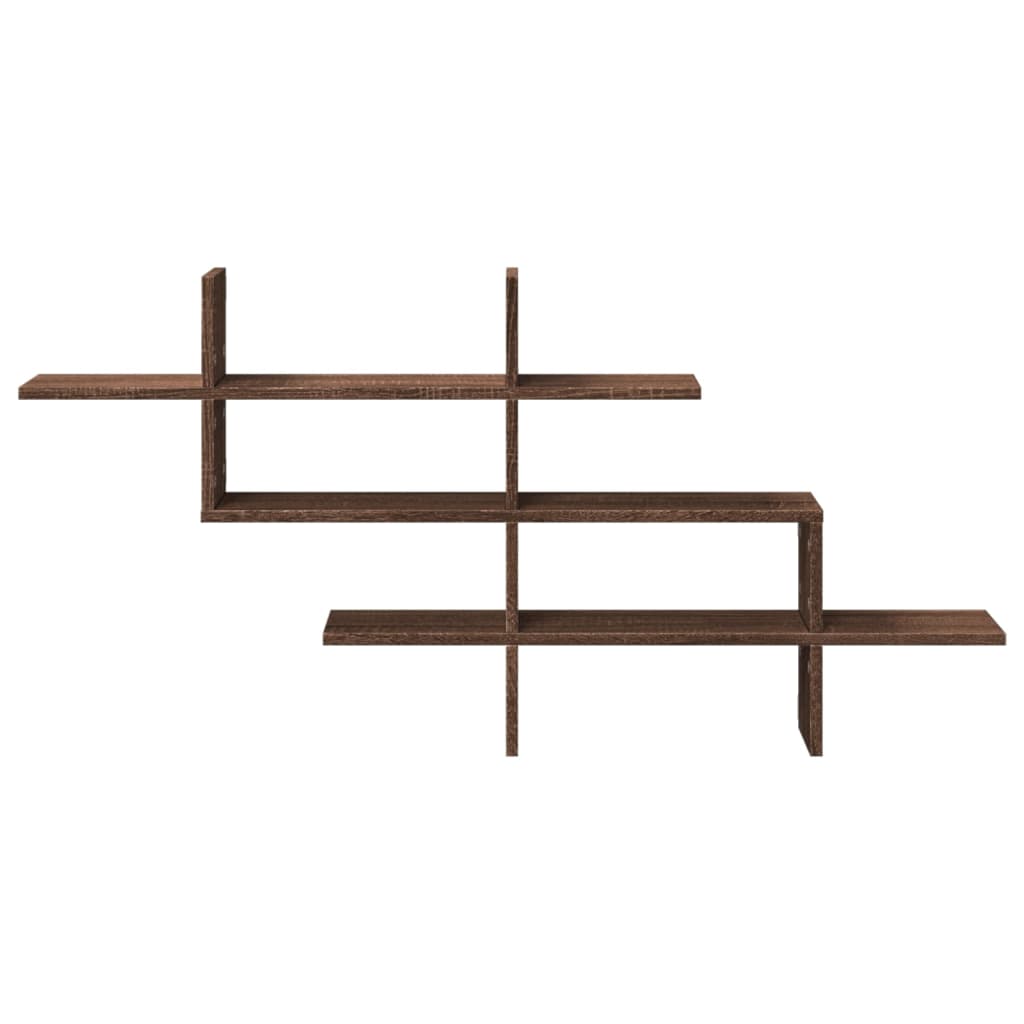 Étagère murale chêne marron 124,5x18x60,5 cm bois d'ingénierie