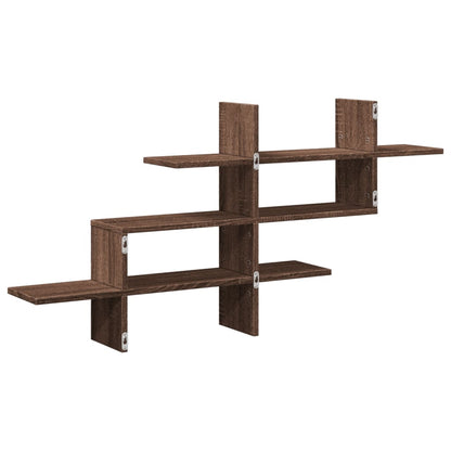 Étagère murale chêne marron 124,5x18x60,5 cm bois d'ingénierie