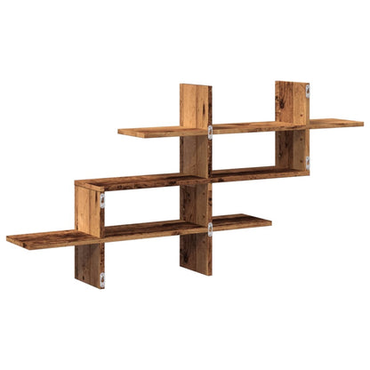 Étagère murale vieux bois 124,5x18x60,5 cm bois d'ingénierie